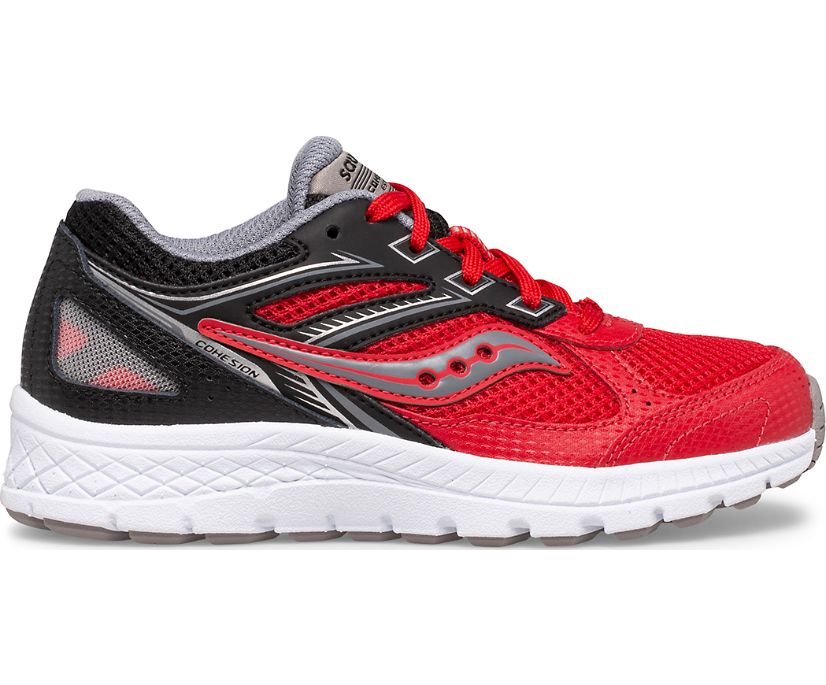 Saucony Cohesion 14 Lace Kids\' Sneakers Red / Black | Canada 845DFMN